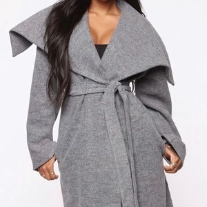 FashionNova - Walking in the Snow Wool Trench Coat